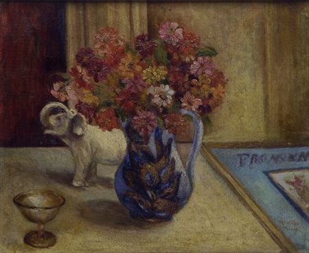 Enrichetta Chiostri (Firenze, 1860 - 1942) NATURA MORTA CON FIORI Olio su...