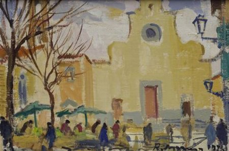 Rodolfo Marma (Firenze, 1923 - 1998) PIAZZA SANTO SPIRITO, 1978 Olio su...