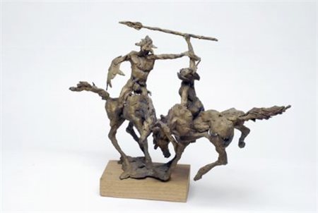 Piero Cerato (Torino, 1946) BATTAGLIA Bronzo su base in legno,cm. h. 38