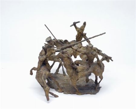 Piero Cerato (Torino, 1946) SPIRALE DI GUERRA Bronzo, cm. h. 26