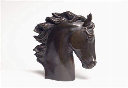Renato Bertelli (Firenze, 1900 - 1974) TESTA DI CAVALLO Terracotta dipinta,...