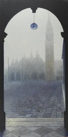 Fabio Aguzzi (Milano, 1953) VENEZIA, 1999 Olio su tela, cm. 120x60 Firma,...