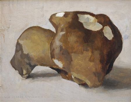 Ugo Celada da Virgilio (Virgilio, 1895 - 1995) FUNGHI Olio su tavola, cm....