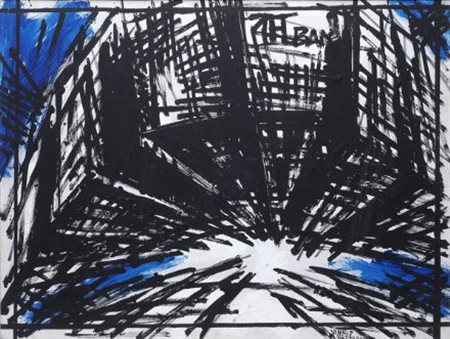 Vinicio Berti (Firenze, 1921 - 1991) GRANDE COSTRUZIONE 1H AH, 1987 Acrilico...