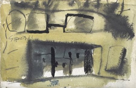 Mario Sironi (Sassari, 1885 - Milano, 1961) PAESAGGIO CON CASE, (1948)...