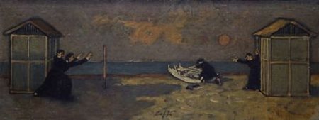 Nino Caffè (Alfredina, 1909 - Pesaro, 1975) SANDOLINO BIANCO, 1966 Olio su...