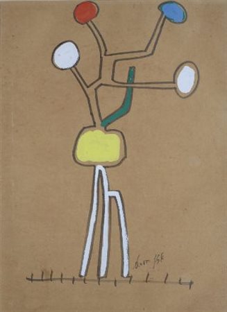 Gianni Dova (Roma, 1925 - Pisa, 1991) SENZA TITOLO, 1954 Tecnica mista su...