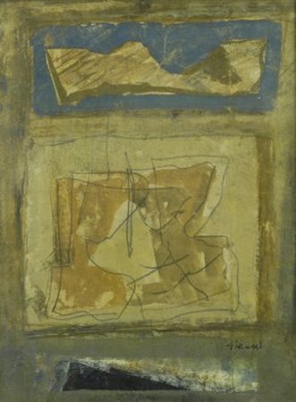 Mario Sironi (Sassari, 1885 - Milano, 1961) COMPOSIZIONE CON MONTAGNA, 1940...