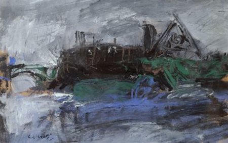 Giorgio Celiberti (Udine, 1929) ASTRATTO Olio su cartoncino, cm. 37x57 Firma...