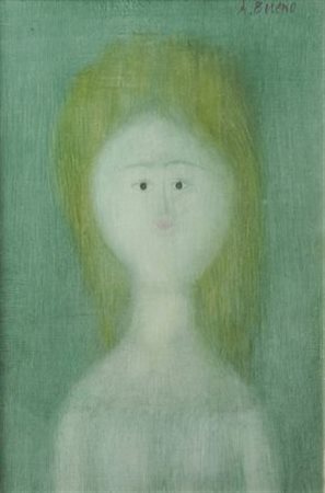 Antonio Bueno (Berlino, 1918 - Firenze, 1984) DONNA FONDO VERDE Olio su...