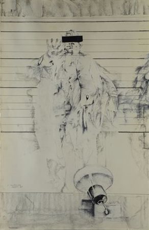 Lorenzo Vespignani IDENTIFICAZIONE, 1965 Tecnica mista su carta, cm. 95x62...
