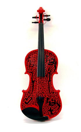 Angel Ortiz 1967, New York - [USA] Fiddle red violino dipinto recto e verso...