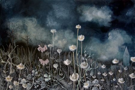 Giulietta Bolli 1957, Terni (Tr) - [Italia] Anemoni rosa acrilico e pastelli...