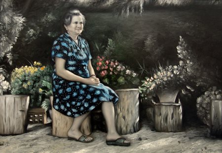 Mauro Mazziero 1966, Recanati (Mc) - [Italia] Ritratto di Luigina Pigini olio...