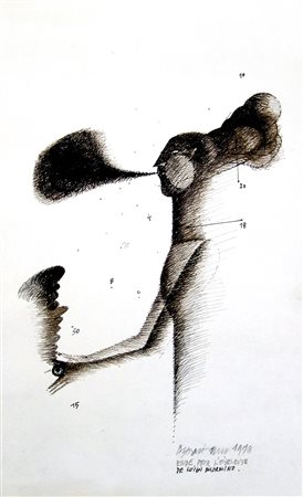 Assadour 1943, Beirut - [Libano] Etude disegno su carta 24x15 cm 1978 firma e...