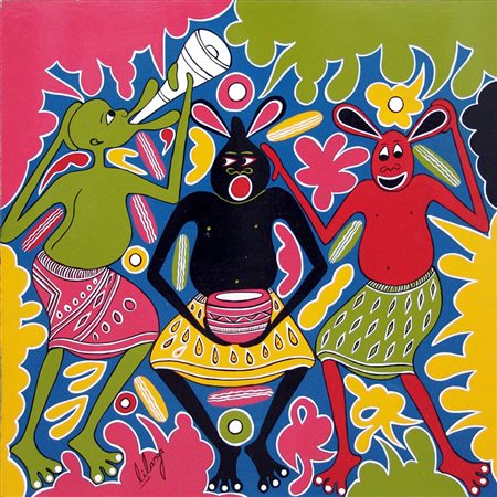 George Lilanga 1934, Kikwetu - 2005, Dar es Salaam - [Tanzania] Kusoma wala...