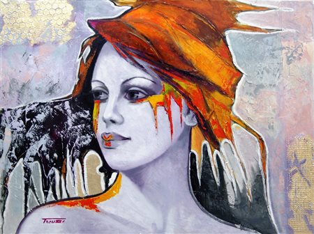 Fausto Teruzzi 1958, Monza (Mb) - [Italia] Attesa tecnica mista su tela 60x80...