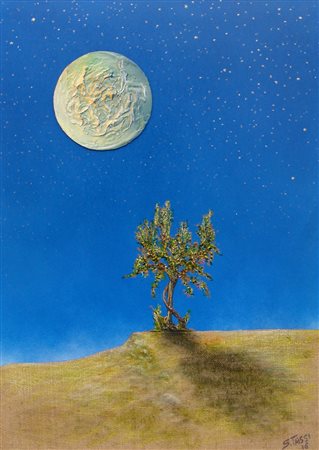 Sergio Tassi 1953, Dicomano (Fi) - [Italia] La vite e la luna tecnica mista...