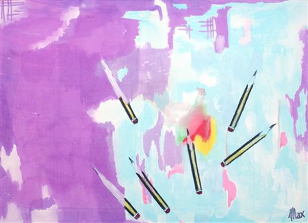 Massimiliano Carisdeo 1968, Ancona (An) - [Italia] Viola e celeste: matite in...