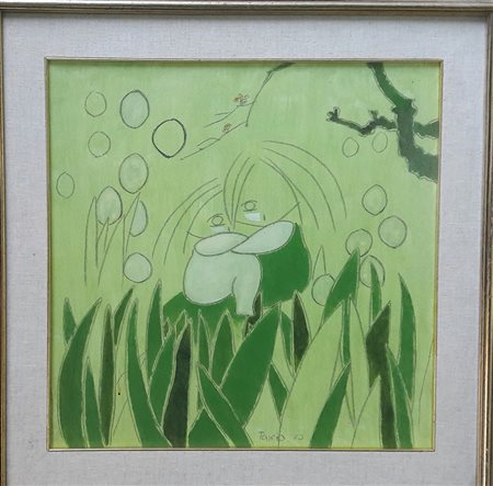 Tamio "Primavera" - 1980 - Olio su tela - cm 60x60 - Firma in basso al centro