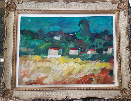 Luigi Roccati "Paesaggio" - 1962 - Olio su tavola - cm 30x40-Firma...