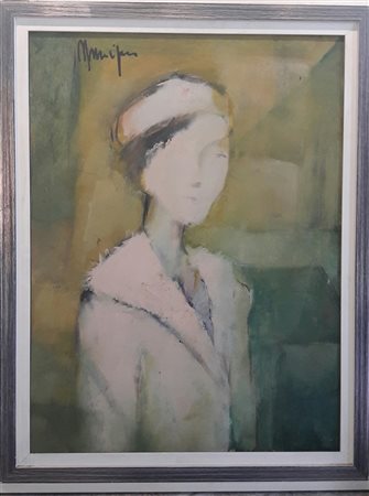 Munciguerra "Ritratto" - Olio su tela- cm 80x60- Firma in alto a sx