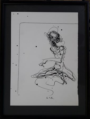 Enrico Colombotto Rosso "S.T." - China su carta - cm 33x23 - Firma...