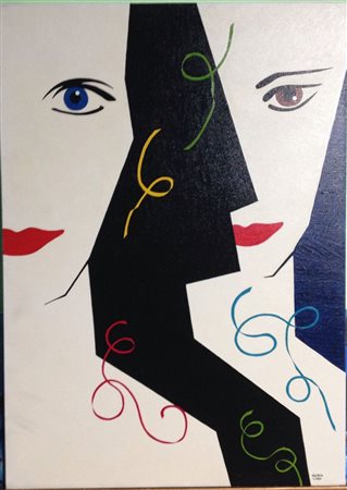 Michele Cimò "Gli amanti" - 2002 - cm Acrilico su tela - 70x50- Firma...