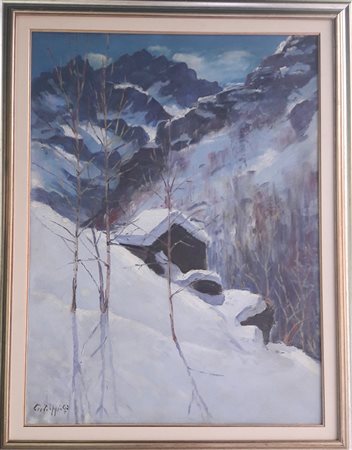 Giuseppe De Filippis "Nei dintorni di Balme" - Olio su tela - cm 80x60 -...
