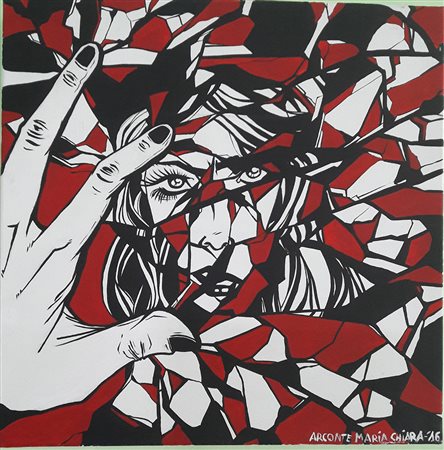 Maria Chiara Arconte "Frantumi" - 2016- Acrilico su tela - cm 30x30 - Firma...