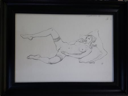 Lorenzo Alessandri "Nudo femminile. Lysa" - Matita su carta - 1991 - cm 35x50...