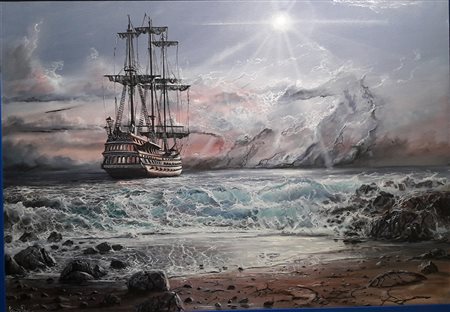 Mauro Pani "Il veliero" - Acrilici su tela - cm 70x100 - Firma dell'artista...