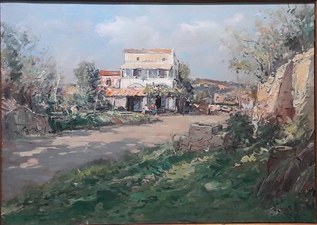 W. Zangrando "Vecchio Casale" - Olio su tela - cm 50x70- Firma dell'artista...