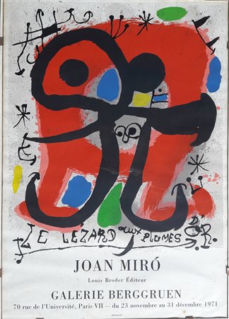 Joan Mirò "Manifesto originale della mostra personale alla Galerie Berggruen...