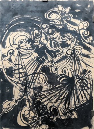 Luigi Spazzapan "La danza di Salomè" - 1947- China su carta - cm 48x36 -...