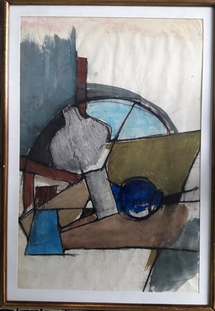 Anonimo "Natura morta" - Tempera su carta - cm 73x50