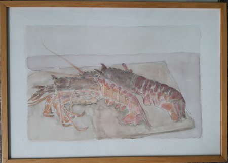 Anonimo "Aragoste" - Acquarello su carta - cm 35x50