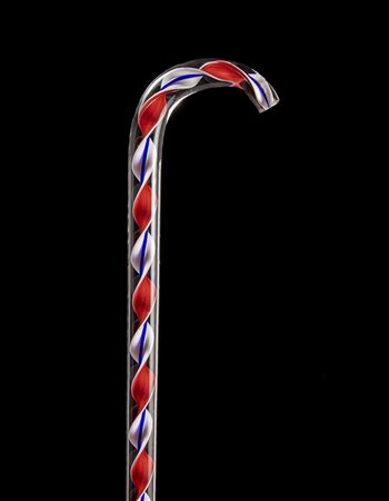 Bastone in vetro decorato a spirale. Bristol, Inghilterra fine sec. XIX A...