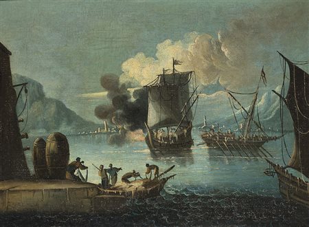 Paolo Maria Antoniani (Milano 1735 - Torino 1807) (attr.) "Marina con...