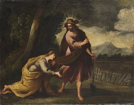 Maestro veneto dell'inizio del secolo XVIII "Noli me tangere" olio su tela...