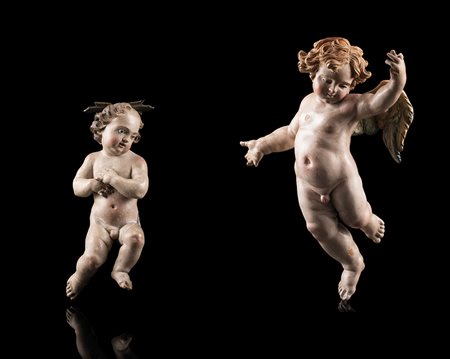 Arte napoletana. Due sculture da presepe in terracotta di epoche diverse...