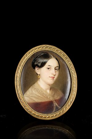 Maestro sec. XIX. FixÈ ovale su vetro (cm 5,5x4,5) In cornice (difetti)...