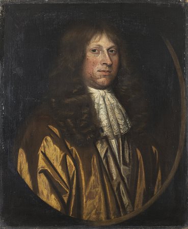 Maestro lombardo del secolo XVIII "Ritratto virile" olio su tela(cm74,5x62)...