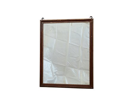 Specchiera rettangolare in legno laccato con profili dorati (cm 110x87)