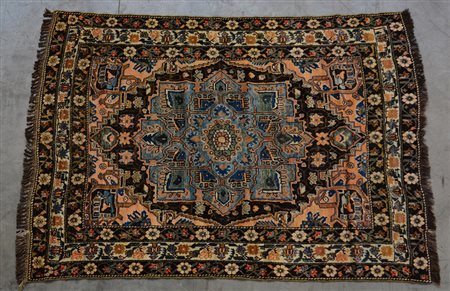 Tappeto Shiraz, Persia secolo XX. Disegno a medaglione azzurro su fondo...