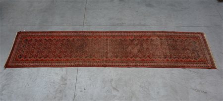 Tappeto Ferahkhan, Persia fine secolo XIX. Disegno Herati su fondo marrone...