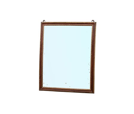 Specchiera rettangolare in legno laccato con profili dorati (cm 100x87)