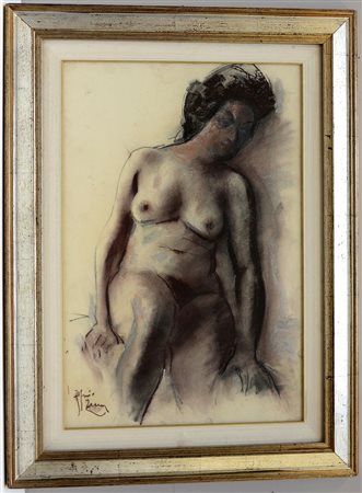 Alfredo Zecca (La Spezia 1917 - 1998) "Nudo di donna" pastelli su cartoncino...