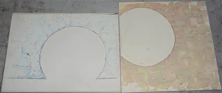 Reid Sheila "Senza titolo" due tecniche miste su tela di misure diverse...