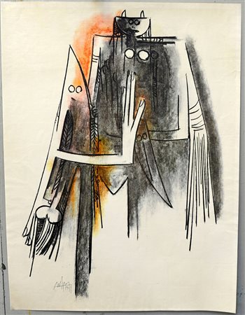 Da W. Lam, Stampa su carta plastificata (cm 91,5x68,5) firmata e datata 1964...